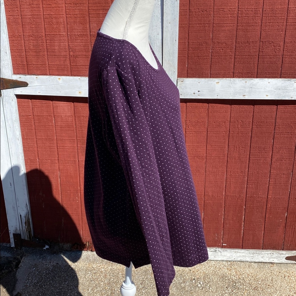4/$20 purple polka dot long sleeve top - Picture 5 of 9